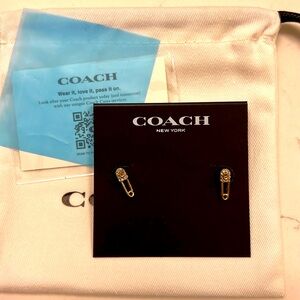 Coach Safety Pin Earrings